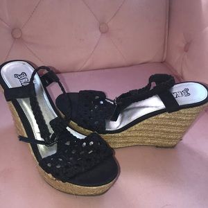 Black Crocheted Espadrilles